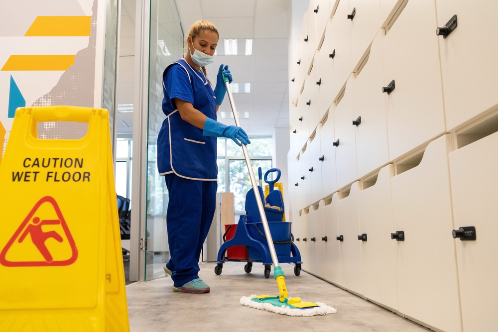 Cleaning lady cleaning a floor, cleaning trends